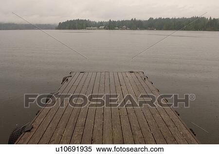 Stock Photography - Dock on Shawnigan Lake. Fotosearch