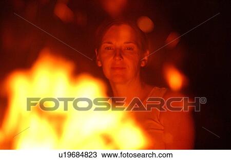 Woman at Campfire View Large Photo Image Stock Image - Woman at Campfire. Fotosearch