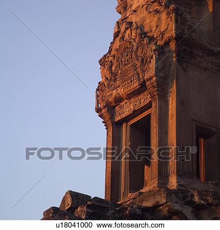 Stock Image - Exterior of Khmer Kingdom palace ruins. Fotosearch