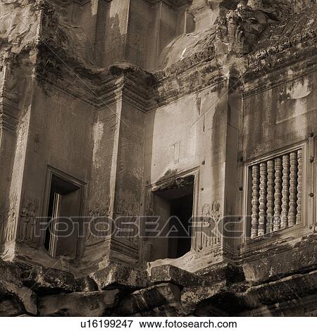 Stock Photo - Exterior wall of Khmer Kingdom palace ruins. Fotosearch