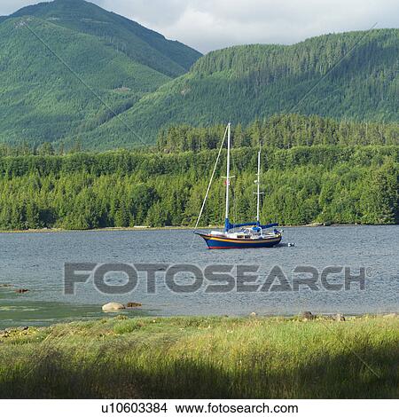 Sailboat on water, Vancouver Island, Canada View Large Photo Image Picture - Sailboat on water, Vancouver Island, Canada. Fotosearch