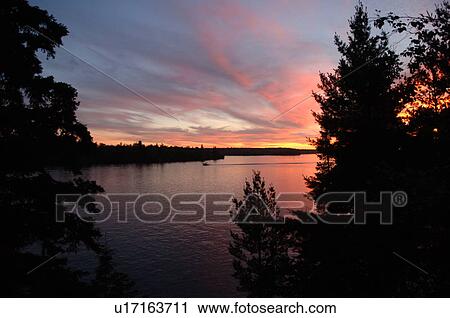 Lake of the Woods at twilight View Large Photo Image Stock Image - Lake of the Woods at twilight. Fotosearch