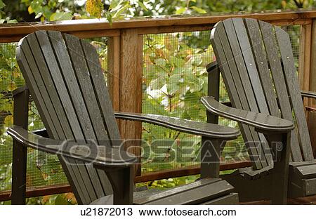 Adirondack Chairs on Deck View Large Photo Image Stock Image - Adirondack Chairs on Deck. Fotosearch