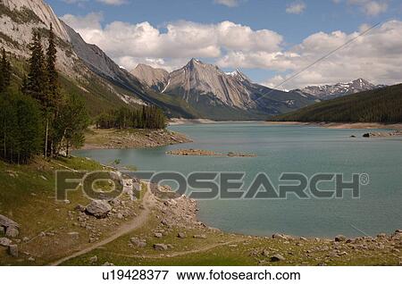 Stock Photo - Medicine Lake, Jasper National Park, Canada. Fotosearch