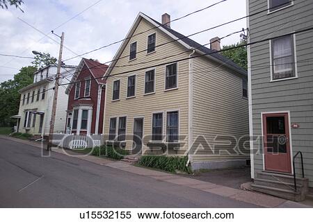 Stock Photography - Residential buildings on a street in Prince Edward Island, Canada. Fotosearch