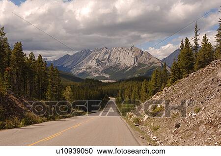 Highway through Rocky Mountains, Jasper National Park, Canada View Large Photo Image Stock Image - Highway through Rocky Mountains, Jasper National Park, Canada. Fotosearch