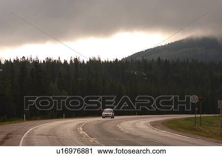 Highway through Rocky Mountains, Jasper National Park, Canada View Large Photo Image Stock Image - Highway through Rocky Mountains, Jasper National Park, Canada. Fotosearch