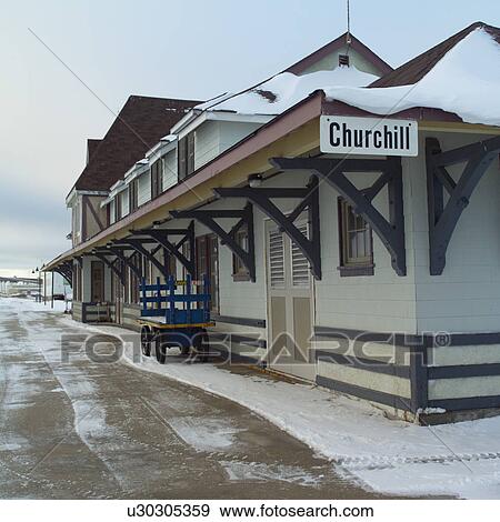 Stock Photo - Churchill Northern Manitoba Churchill Train Station. Fotosearch