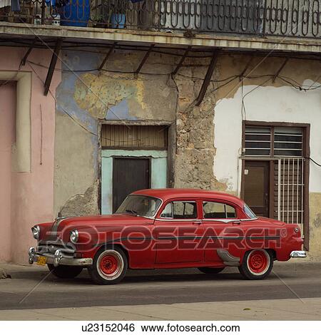 Antique car parked on the street, Havana, Cuba View Large Photo Image Stock Photograph - Antique car parked on the street, Havana, Cuba. Fotosearch
