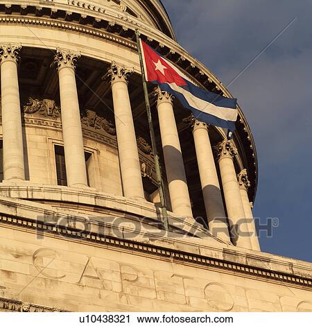 Stock Image - Low angle view of the capitol building, Havana, Cuba. Fotosearch