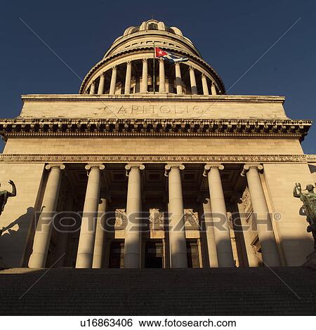 Stock Photograph - Low angle view of the capitol building, Havana, Cuba. Fotosearch