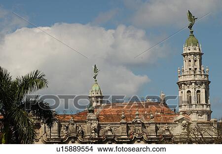 View of an ornate steeple on a government building, Havana, Cuba View Large Photo Image Picture - View of an ornate steeple on a government building, Havana, Cuba. Fotosearch