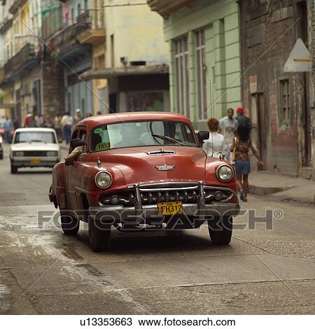 Antique car in a market place, Havana, Cuba View Large Photo Image Stock Image - Antique car in a market place, Havana, Cuba. Fotosearch