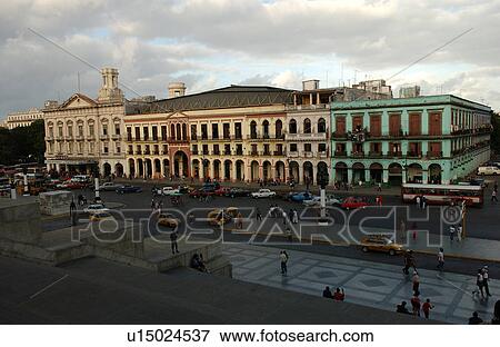 Stock Photo - High angle view of a commercial building, Havana, Cuba. Fotosearch