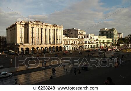 Stock Photo - High angle view of a commercial building, Havana, Cuba. Fotosearch