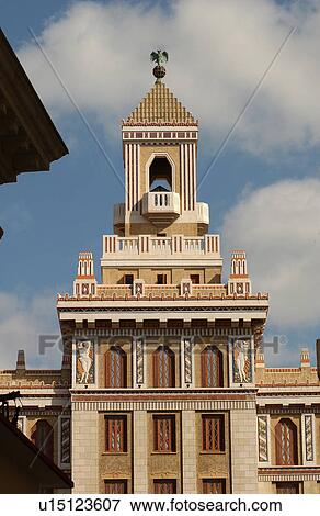 View of the facade of a building with a bell tower, Havana, Cuba View Large Photo Image Stock Photo - View of the facade of a building with a bell tower, Havana, Cuba. Fotosearch