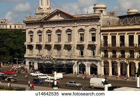 Stock Photography - High angle view of an urban street, Havana, Cuba. Fotosearch