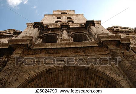 Stock Image - Low angle view of an antique building, Havana, Cuba. Fotosearch