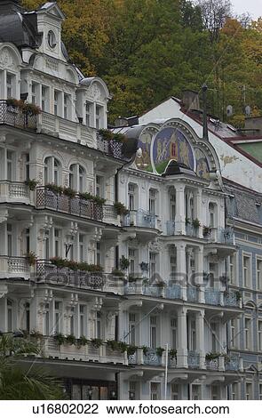 Stock Image - Ancient historical buildings in Prague. Fotosearch