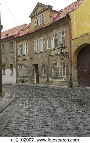 Cobbled stone street in Prague View Large Photo Image Stock Photo - Cobbled stone street in Prague. Fotosearch