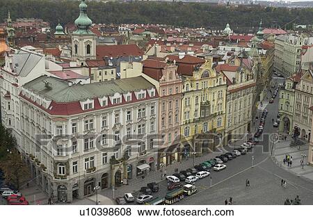 High angle view of buildings in Prague View Large Photo Image Stock Photo - High angle view of buildings in Prague. Fotosearch