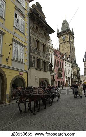 Stock Photography - Horse carriage on the streets of Prague. Fotosearch