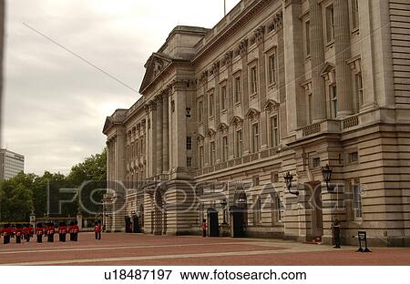 Changing of the Guard at Buckingham Palace, London England View Large Photo Image Stock Photo - Changing of the Guard at Buckingham Palace, London England. Fotosearch
