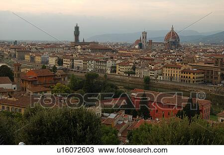Stock Image - Aerial View of Florence Italy. Fotosearch
