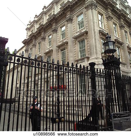Closed gates of an establishment in London, England View Large Photo Image Stock Photograph - Closed gates of an establishment in London, England. Fotosearch