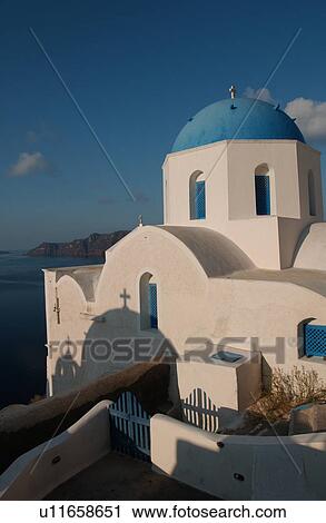 Stock Image - Greek Island of Santorini. Fotosearch