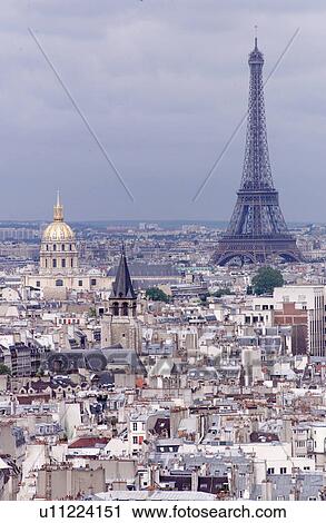 Stock Image - Paris, France, Aerial View. Fotosearch