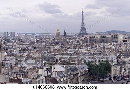 Stock Photo - Paris, France, Aerial View. Fotosearch