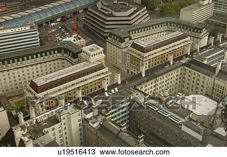 Stock Image - AERIAL VIEW OF LONDON. Fotosearch