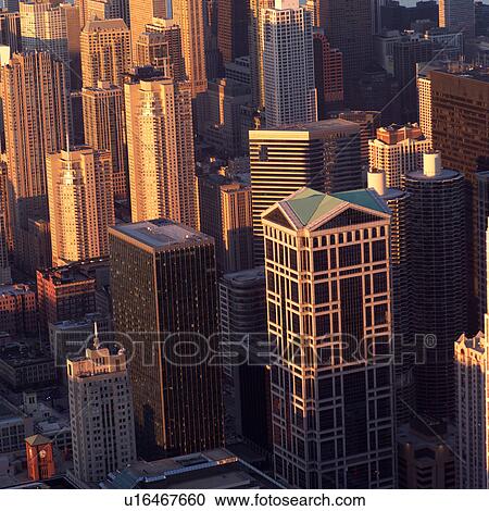 Stock Image - High-rise buildings in Chicago. Fotosearch