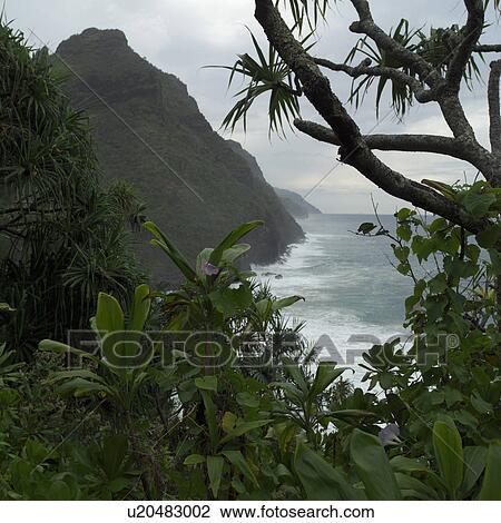 Stock Image - Napali Coast - Kauai Hawaii. Fotosearch