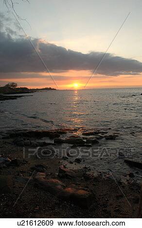 Stock Photo - Big Island of Hawaii - sunset from beach. Fotosearch