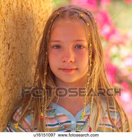 Close up of young girl View Large Photo Image Stock Photo - Close up of young girl. Fotosearch