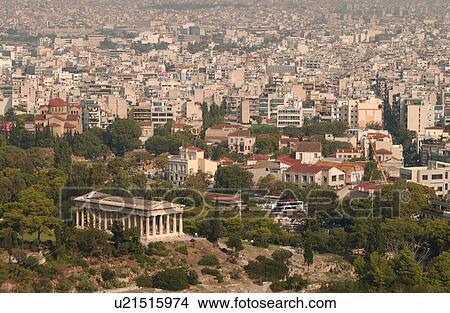 Aerial view of the city of Athens, Greece View Large Photo Image Picture - Aerial view of the city of Athens, Greece. Fotosearch