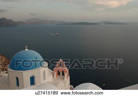 Greek Island of Santorini View Large Photo Image Stock Photo - Greek Island of Santorini. Fotosearch