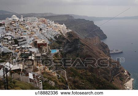 Stock Photograph - Greek Island of Santorini. Fotosearch