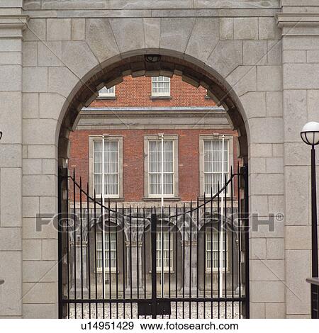 Dublin, Ireland - Iron Gate View Large Photo Image Stock Photo - Dublin, Ireland - Iron Gate. Fotosearch