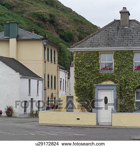 Picture - Ireland - buildings on street. Fotosearch