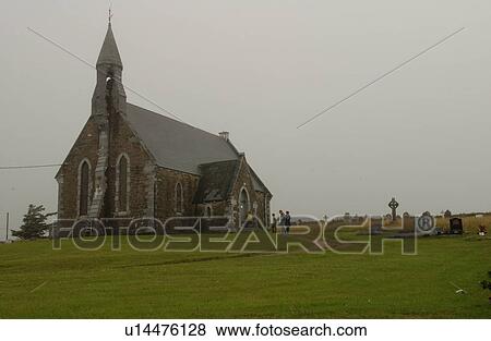 Stock Photo - Ireland - church and cemetery. Fotosearch
