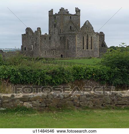 Stock Photograph - Ruins of Castle in Rural Ireland. Fotosearch