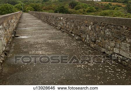Stock Photograph - Rural Ireland - stone wall on bridge. Fotosearch