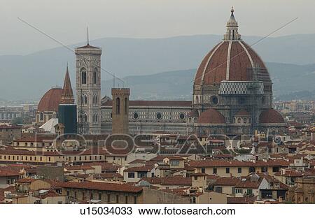 Stock Image - Aerial View of Florence Italy. Fotosearch