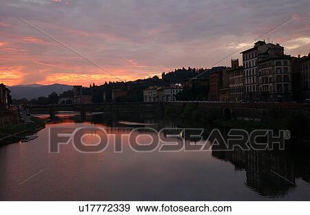 Arno River - Florence, Italy View Large Photo Image Stock Photo - Arno River - Florence, Italy. Fotosearch