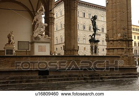 Stock Image - Statues of Florence, Italy. Fotosearch