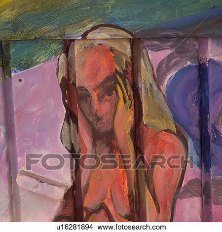 Picture - Mural painted on a wall. Fotosearch