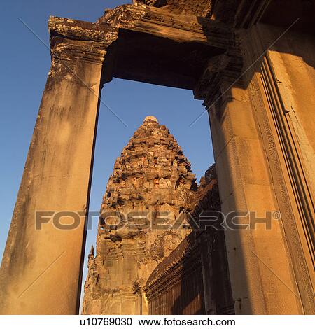 Stock Image - Exterior of Khmer Kingdom palace ruins. Fotosearch